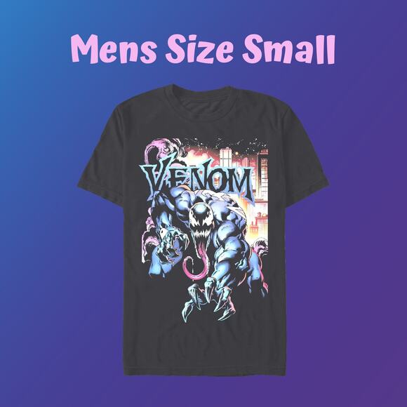 Marvel Venom Charcoal Gray Men's Graphic Crew Neck T-Shirt Size Small - Picture 1 of 4